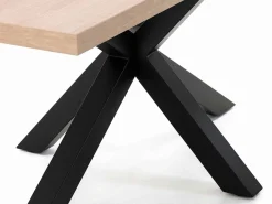 Tavolo Asterisco 200 nero e piano legno