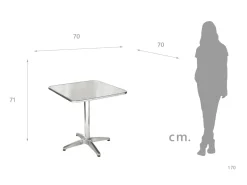 Tavolo Contract 70x70 alluminio e acciaio