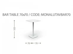 Tavolo da bar Moon/Alu 70x70