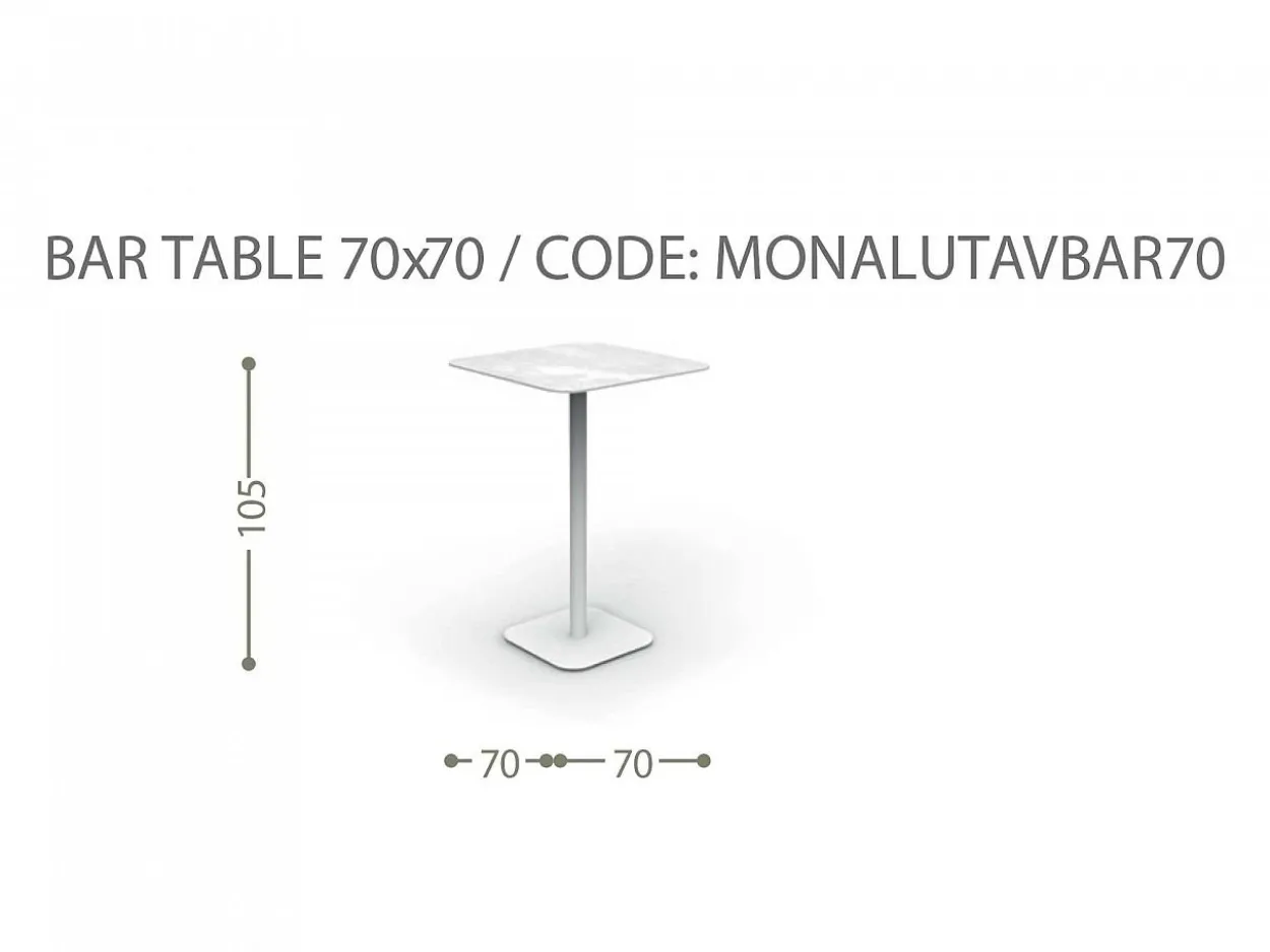 Tavolo da bar Moon/Alu 70x70