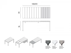Tavolo da giardino Rio 140/210
