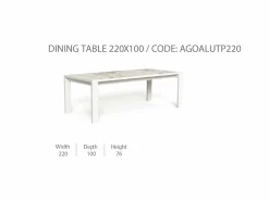 Tavolo da Pranzo Argo/Alu 220x100