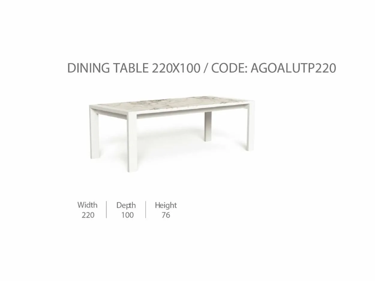 Tavolo da Pranzo Argo/Alu 220x100