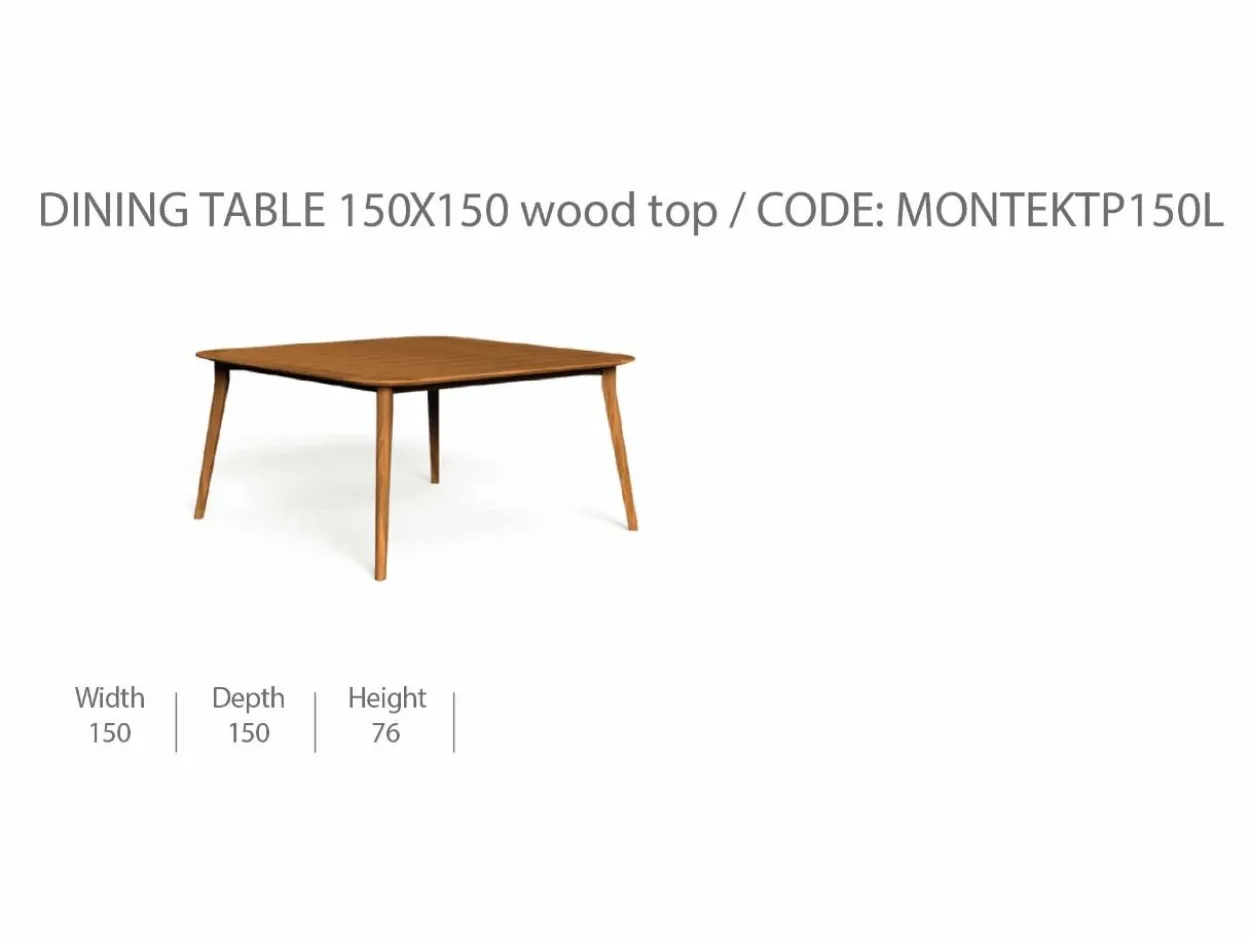 Tavolo da Pranzo Moon/Teak 150x150