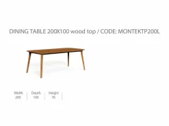 Tavolo da Pranzo Moon/Teak 200x100
