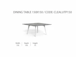 Tavolo da Pranzo 150x150 CleoSoft/Alu
