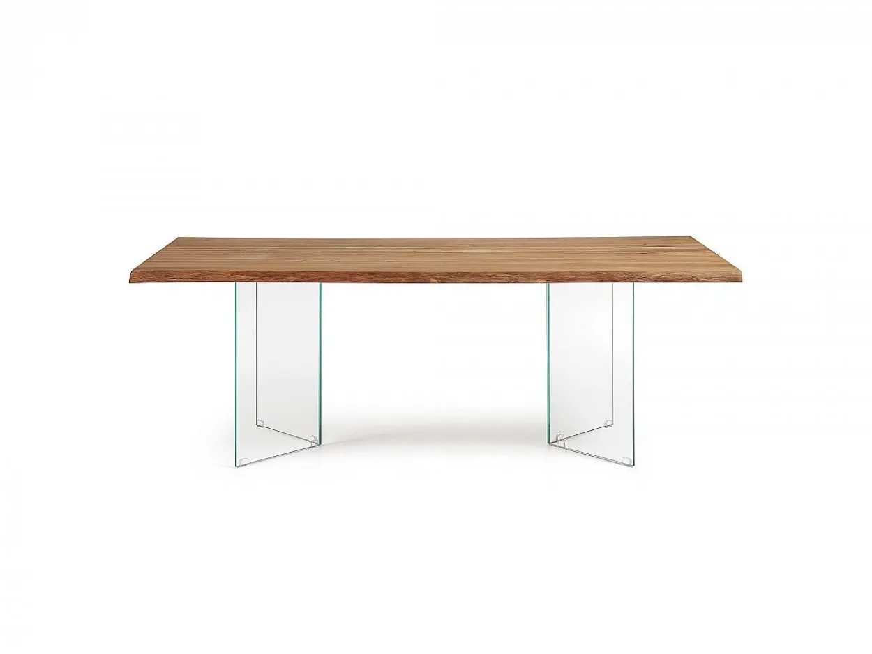 Tavolo Gambadivetro 220 vetro e legno