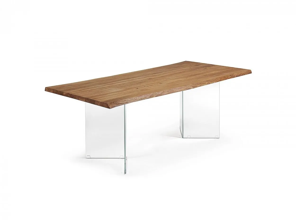Tavolo Gambadivetro 220 vetro e legno