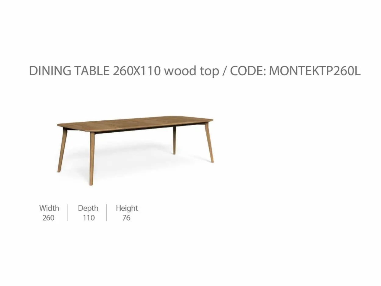 Tavolo Moon/Teak 260x110 piano in Teak
