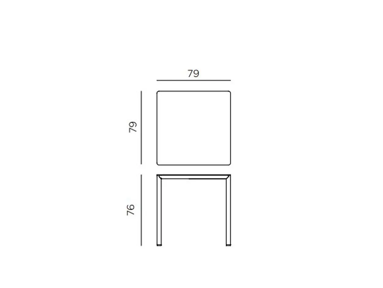 Tavolo Piave 80x80