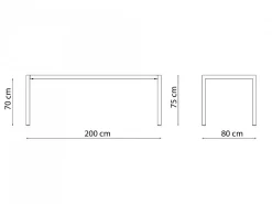 Tavolo Quatris 200x80