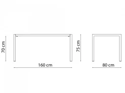 Tavolo Quatris 160x80