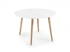 Tavolo rotondo allungabile 120/200 Legno Naturale, MDF Laccato
