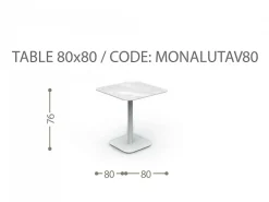 Tavolo 80x80 Moon/Alu
