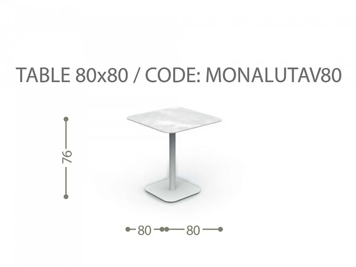 Tavolo 80x80 Moon/Alu